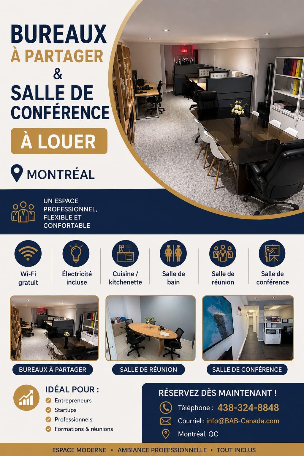 BUREAUX À PARTAGER & SALLE DE CONFÉRENCE À LOUER – MONTRÉAL