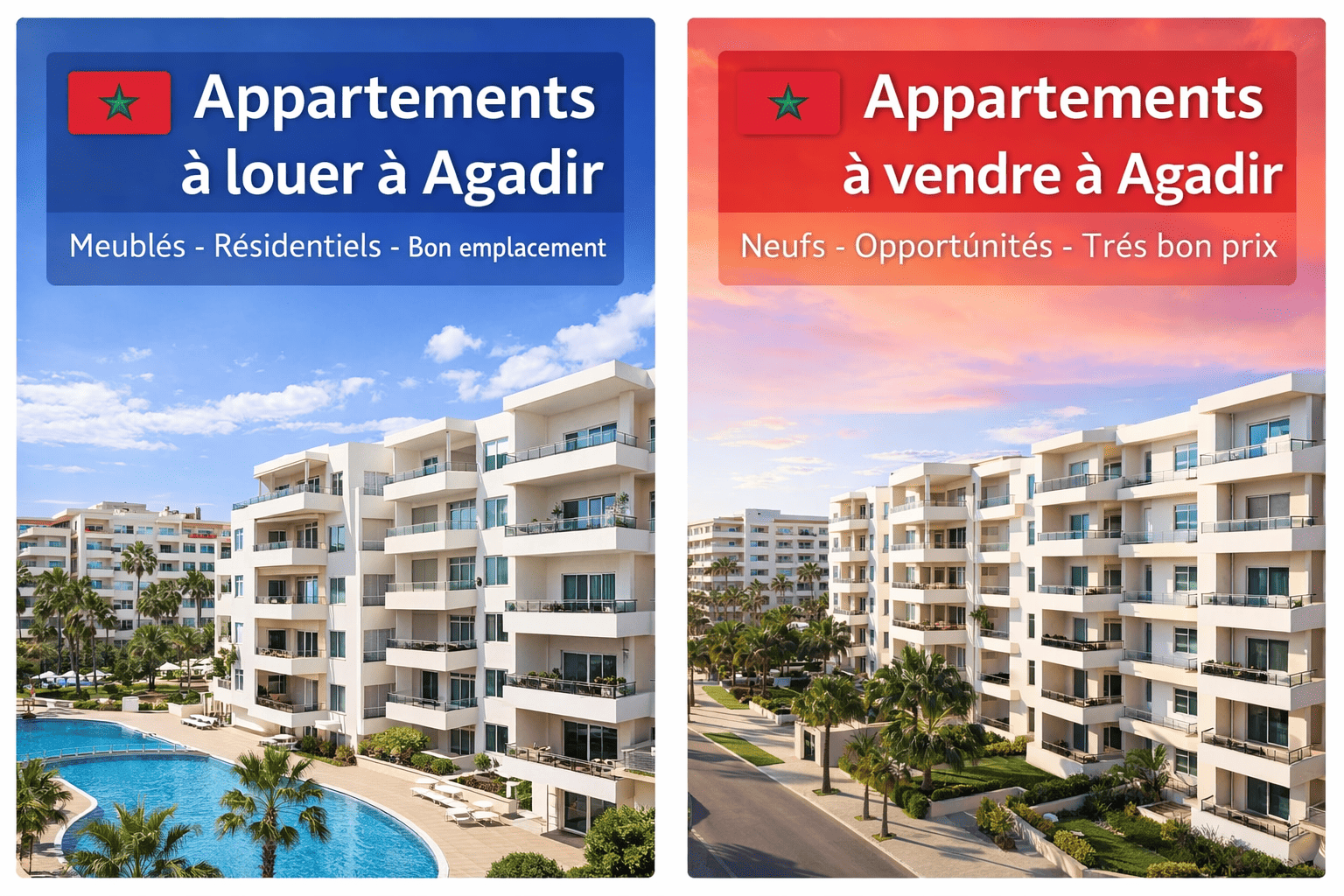 Large choix d’appartements  – Vente & Location